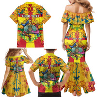 Personalized Italy Sicily Family Matching Mermaid Dress and Hawaiian Shirt Gorgoneion Baroque Patterns - Wonder Print Shop