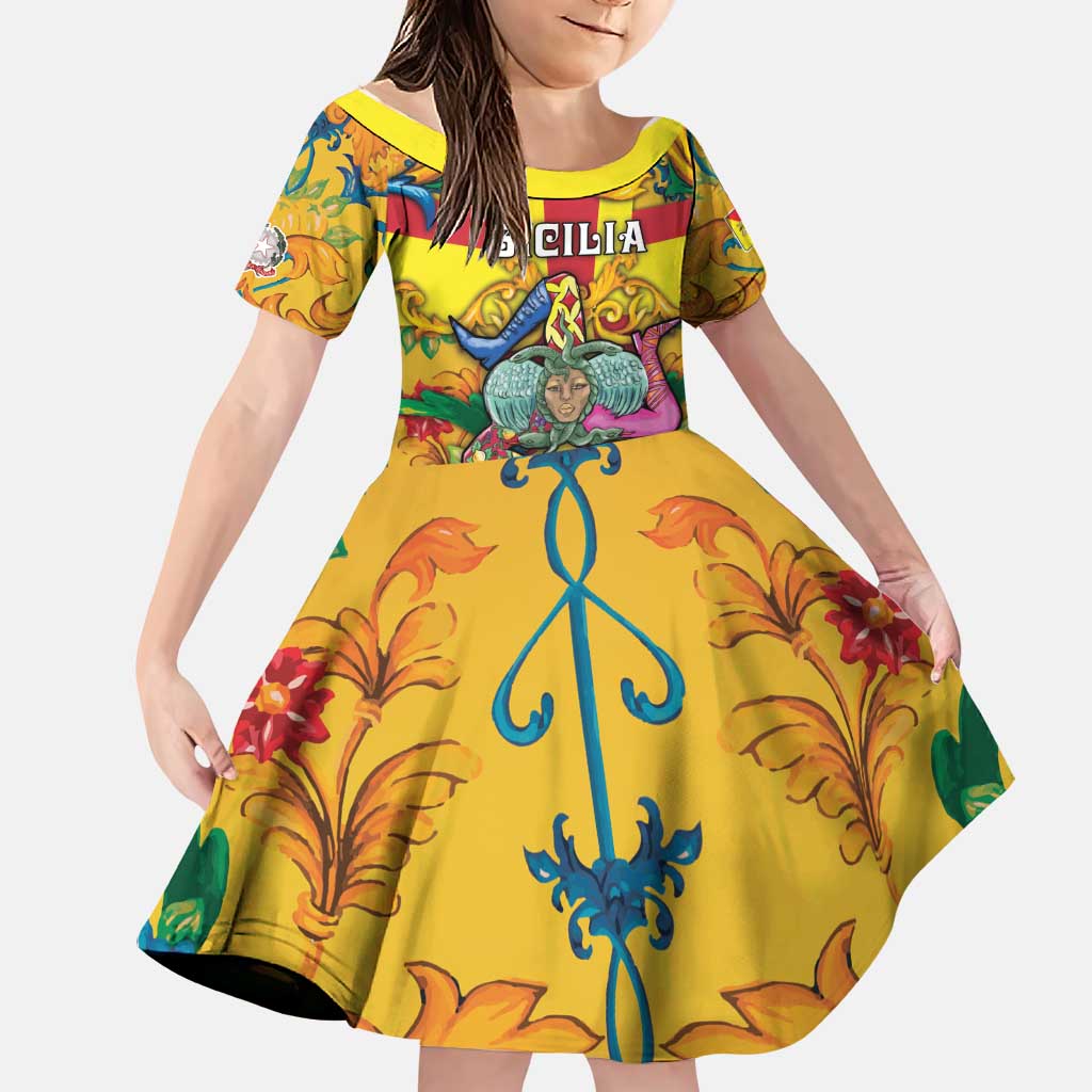Personalized Italy Sicily Family Matching Off The Shoulder Long Sleeve Dress and Hawaiian Shirt Gorgoneion Baroque Patterns - Wonder Print Shop