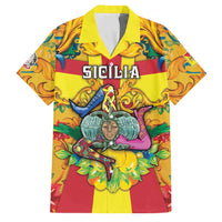 Personalized Italy Sicily Family Matching Off The Shoulder Long Sleeve Dress and Hawaiian Shirt Gorgoneion Baroque Patterns - Wonder Print Shop