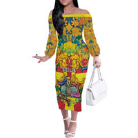 Personalized Italy Sicily Family Matching Off The Shoulder Long Sleeve Dress and Hawaiian Shirt Gorgoneion Baroque Patterns - Wonder Print Shop