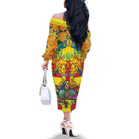 Personalized Italy Sicily Family Matching Off The Shoulder Long Sleeve Dress and Hawaiian Shirt Gorgoneion Baroque Patterns - Wonder Print Shop