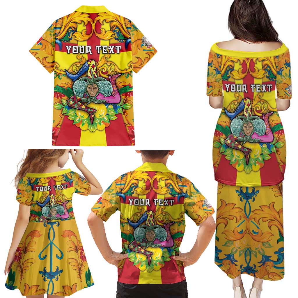 Personalized Italy Sicily Family Matching Puletasi and Hawaiian Shirt Gorgoneion Baroque Patterns - Wonder Print Shop
