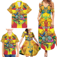 Personalized Italy Sicily Family Matching Summer Maxi Dress and Hawaiian Shirt Gorgoneion Baroque Patterns - Wonder Print Shop