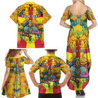 Personalized Italy Sicily Family Matching Summer Maxi Dress and Hawaiian Shirt Gorgoneion Baroque Patterns - Wonder Print Shop