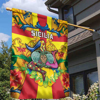 Italy Sicily Garden Flag Gorgoneion Baroque Patterns - Wonder Print Shop