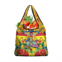Italy Sicily Grocery Bag Gorgoneion Baroque Patterns - Wonder Print Shop