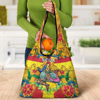 Italy Sicily Grocery Bag Gorgoneion Baroque Patterns - Wonder Print Shop