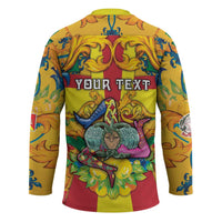 Personalized Italy Sicily Hockey Jersey Gorgoneion Baroque Patterns - Wonder Print Shop
