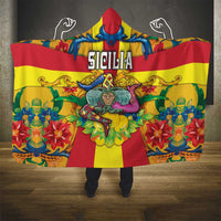 Italy Sicily Hooded Blanket Gorgoneion Baroque Patterns - Wonder Print Shop