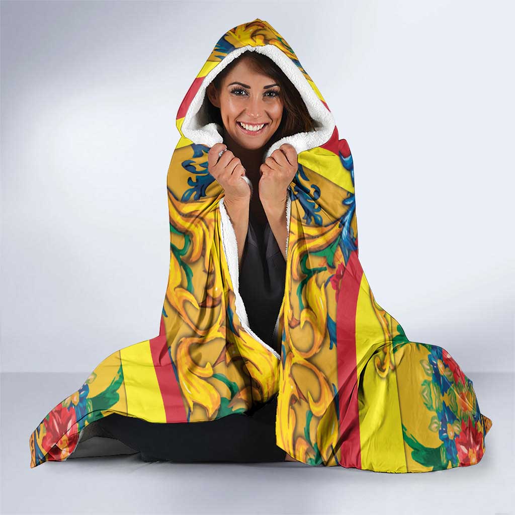 Italy Sicily Hooded Blanket Gorgoneion Baroque Patterns - Wonder Print Shop
