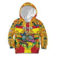 Personalized Italy Sicily Kid Hoodie Gorgoneion Baroque Patterns - Wonder Print Shop