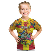 Personalized Italy Sicily Kid T Shirt Gorgoneion Baroque Patterns - Wonder Print Shop
