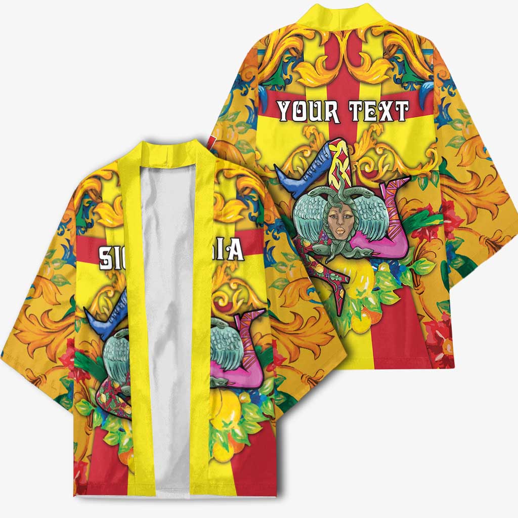 Personalized Italy Sicily Kimono Gorgoneion Baroque Patterns - Wonder Print Shop