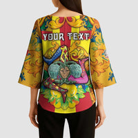 Personalized Italy Sicily Kimono Sleeve Blouse Gorgoneion Baroque Patterns - Wonder Print Shop
