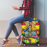 Italy Sicily Luggage Cover Gorgoneion Baroque Patterns - Wonder Print Shop