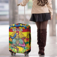 Italy Sicily Luggage Cover Gorgoneion Baroque Patterns - Wonder Print Shop