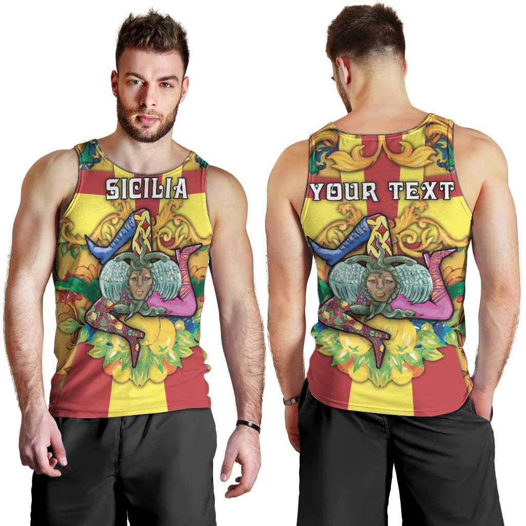 Personalized Italy Sicily Men Tank Top Gorgoneion Baroque Patterns - Wonder Print Shop