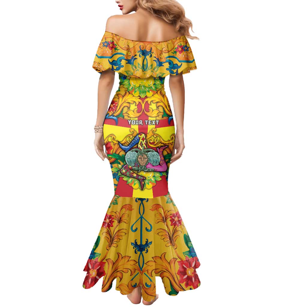 Personalized Italy Sicily Mermaid Dress Gorgoneion Baroque Patterns - Wonder Print Shop