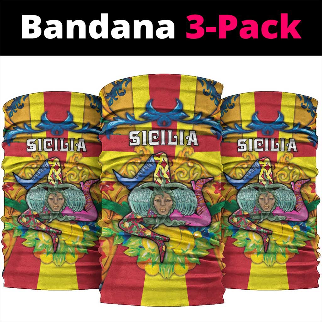 Italy Sicily Neck Gaiter Gorgoneion Baroque Patterns - Wonder Print Shop