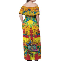 Personalized Italy Sicily Off Shoulder Maxi Dress Gorgoneion Baroque Patterns - Wonder Print Shop