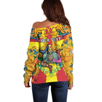 Personalized Italy Sicily Off Shoulder Sweater Gorgoneion Baroque Patterns - Wonder Print Shop