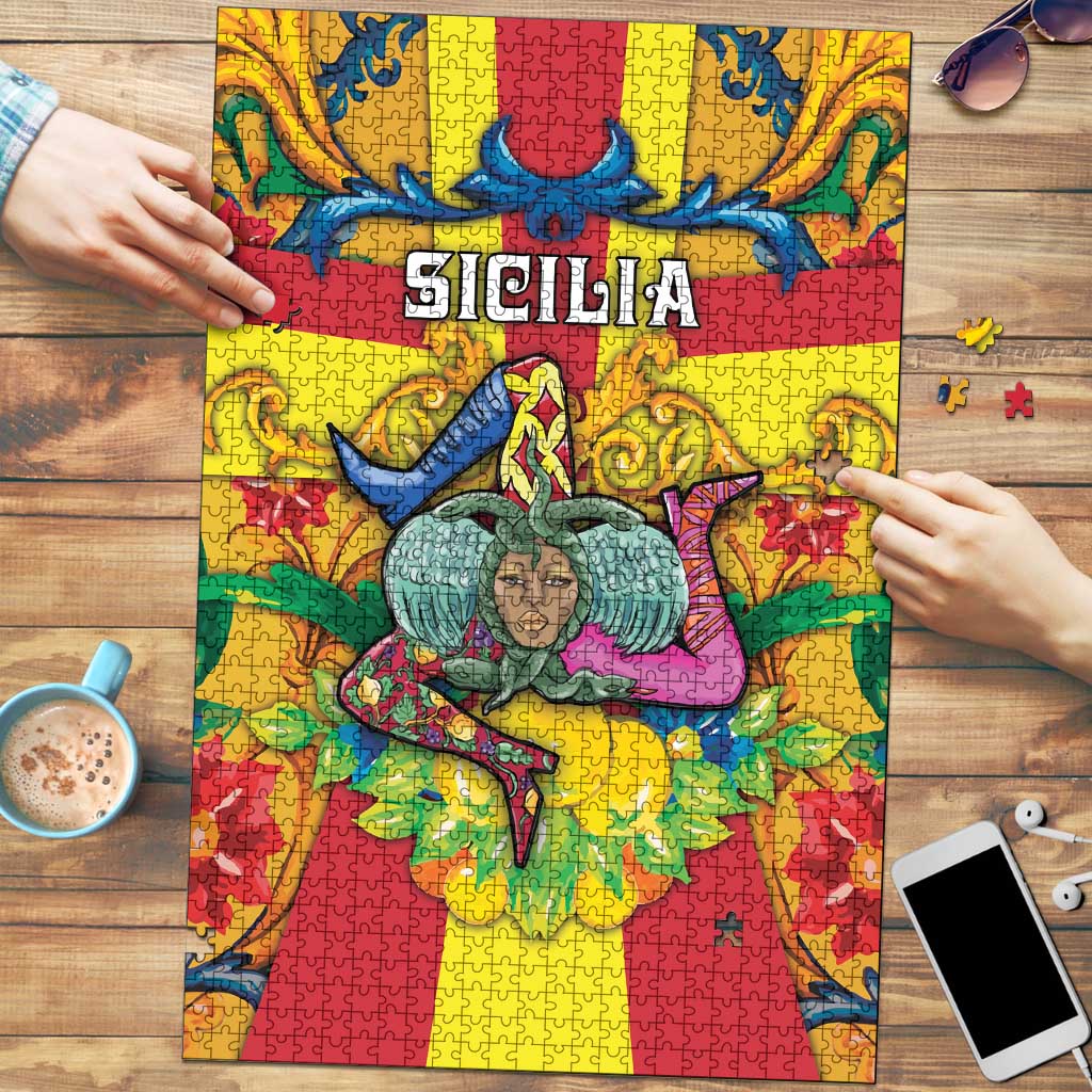 Italy Sicily Puzzle Gorgoneion Baroque Patterns - Wonder Print Shop
