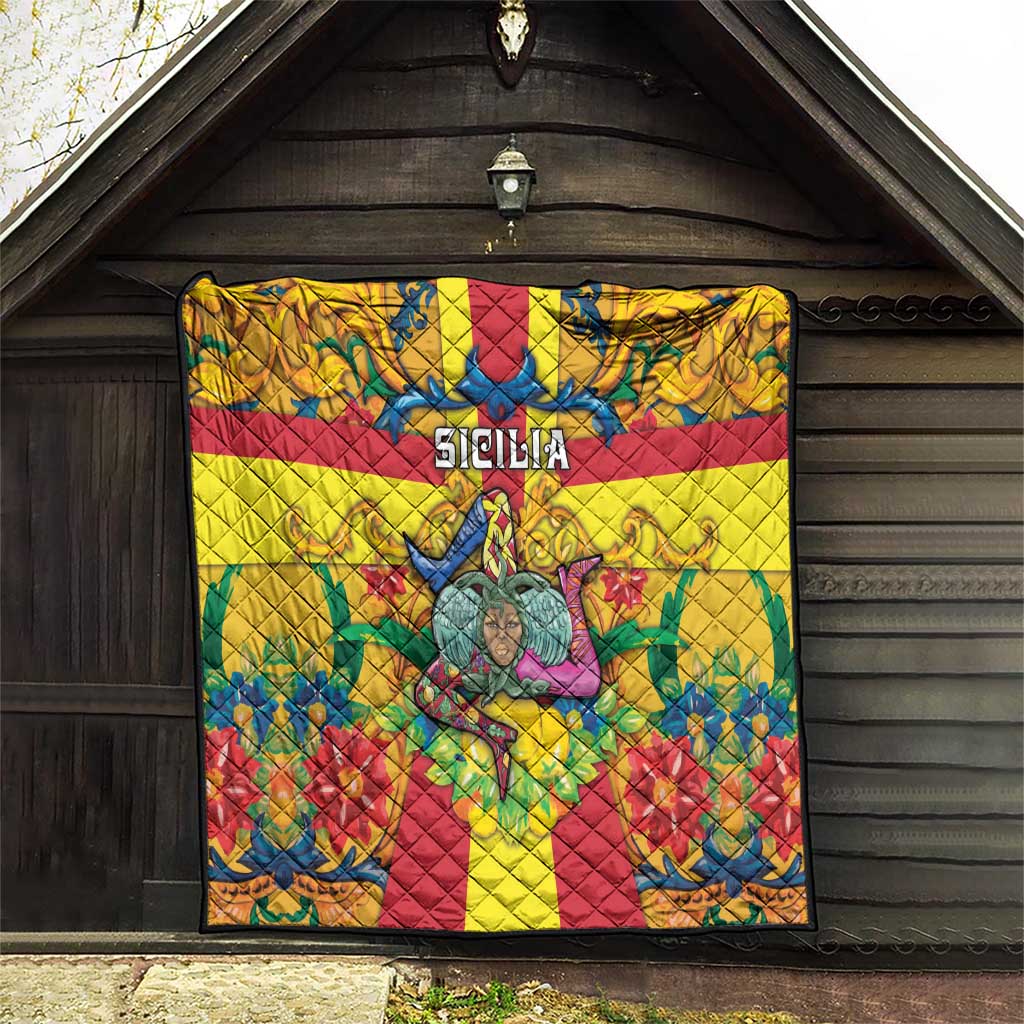 Italy Sicily Quilt Gorgoneion Baroque Patterns - Wonder Print Shop