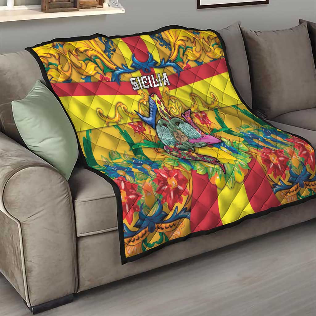 Italy Sicily Quilt Gorgoneion Baroque Patterns - Wonder Print Shop