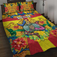 Italy Sicily Quilt Bed Set Gorgoneion Baroque Patterns - Wonder Print Shop