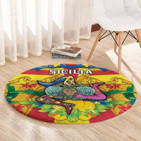 Italy Sicily Round Carpet Gorgoneion Baroque Patterns - Wonder Print Shop