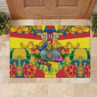 Italy Sicily Rubber Doormat Gorgoneion Baroque Patterns - Wonder Print Shop