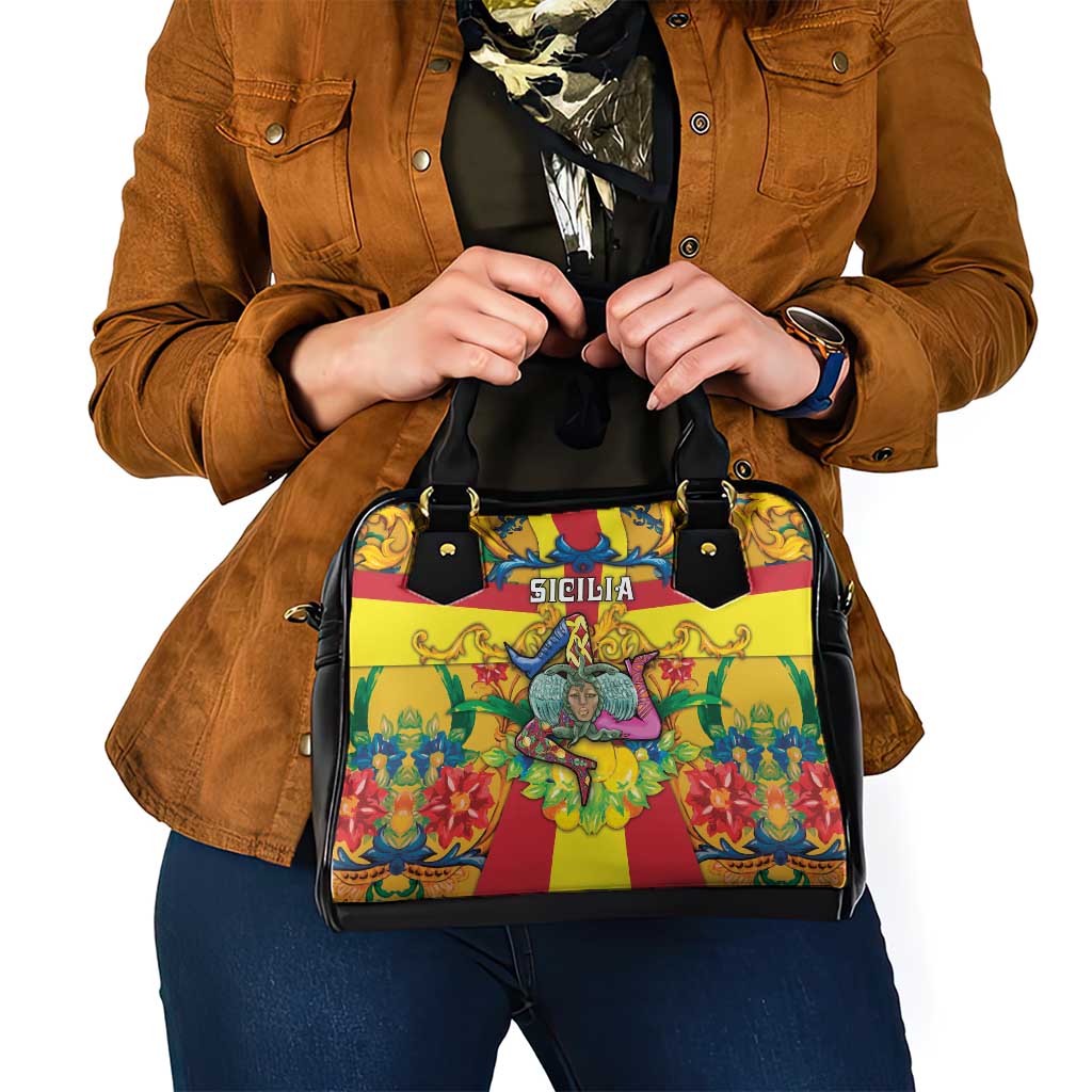 Italy Sicily Shoulder Handbag Gorgoneion Baroque Patterns - Wonder Print Shop