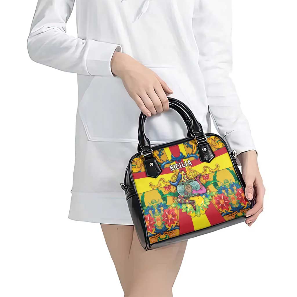 Italy Sicily Shoulder Handbag Gorgoneion Baroque Patterns - Wonder Print Shop