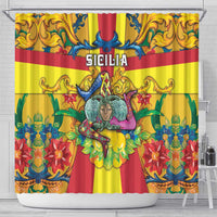 Italy Sicily Shower Curtain Gorgoneion Baroque Patterns - Wonder Print Shop
