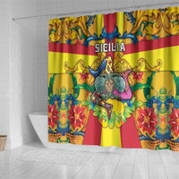 Italy Sicily Shower Curtain Gorgoneion Baroque Patterns - Wonder Print Shop