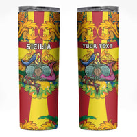 Personalized Italy Sicily Skinny Tumbler Gorgoneion Baroque Patterns - Wonder Print Shop