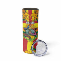 Personalized Italy Sicily Skinny Tumbler Gorgoneion Baroque Patterns - Wonder Print Shop