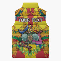Personalized Italy Sicily Sleeveless Puffer Jacket Gorgoneion Baroque Patterns - Wonder Print Shop