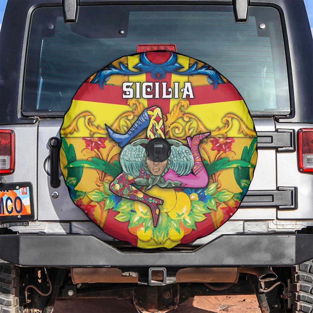Italy Sicily Spare Tire Cover Gorgoneion Baroque Patterns - Wonder Print Shop