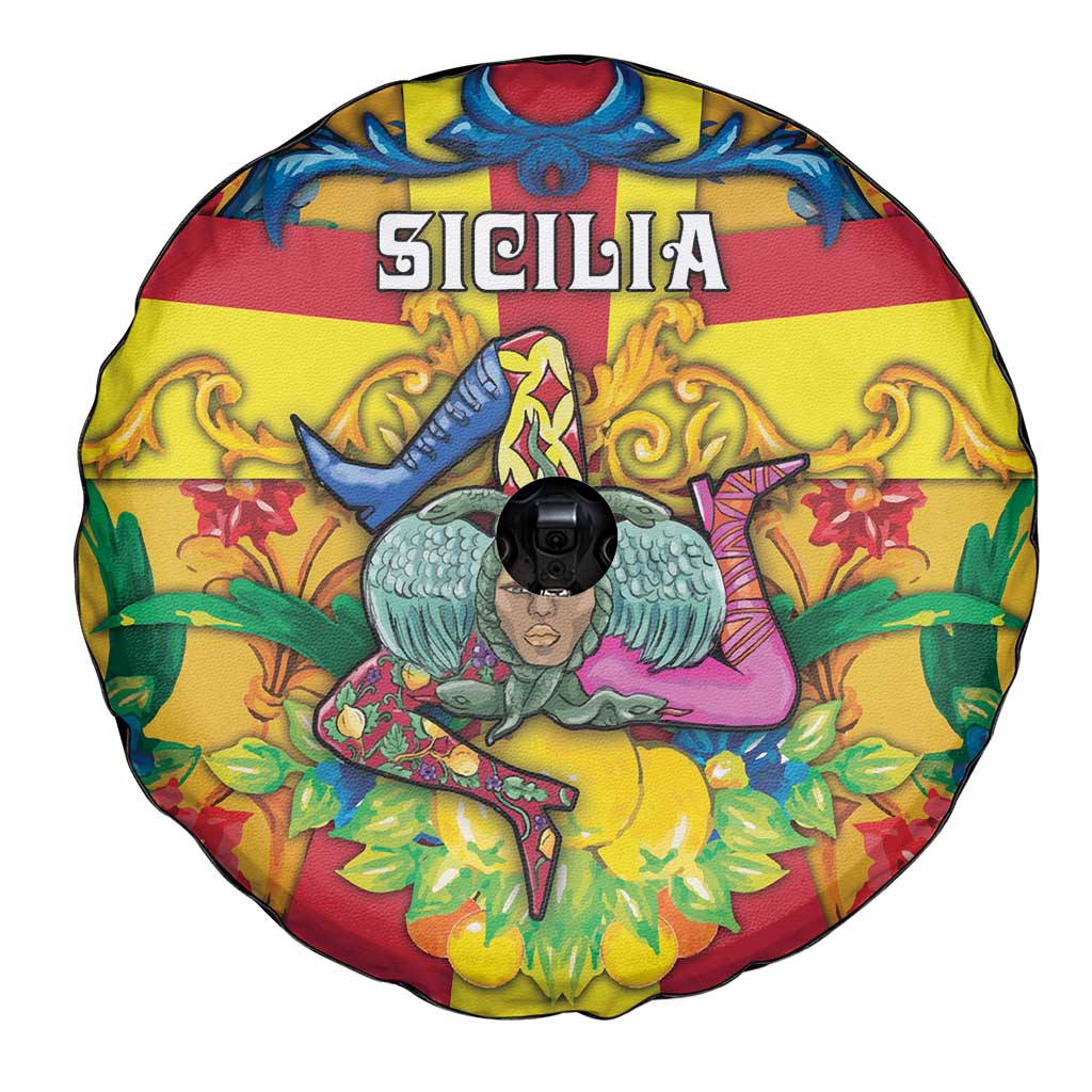 Italy Sicily Spare Tire Cover Gorgoneion Baroque Patterns - Wonder Print Shop
