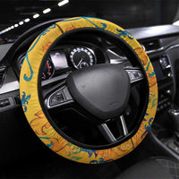 Italy Sicily Steering Wheel Cover Gorgoneion Baroque Patterns - Wonder Print Shop