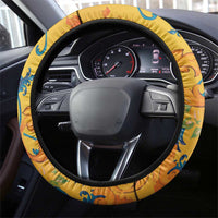 Italy Sicily Steering Wheel Cover Gorgoneion Baroque Patterns - Wonder Print Shop
