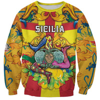 Personalized Italy Sicily Sweatshirt Gorgoneion Baroque Patterns - Wonder Print Shop