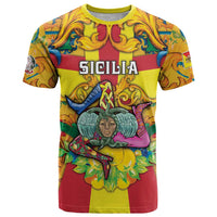 Personalized Italy Sicily T Shirt Gorgoneion Baroque Patterns - Wonder Print Shop