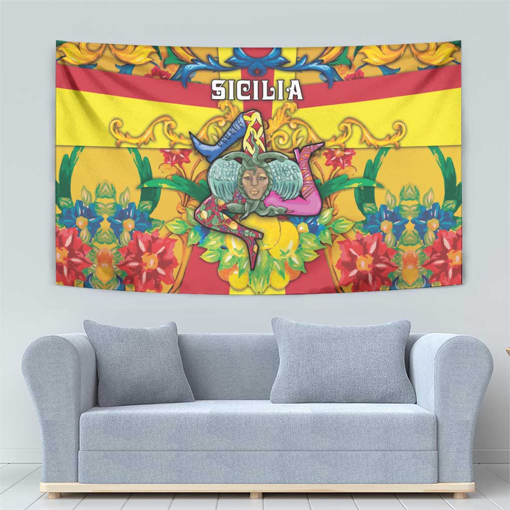 Italy Sicily Tapestry Gorgoneion Baroque Patterns - Wonder Print Shop