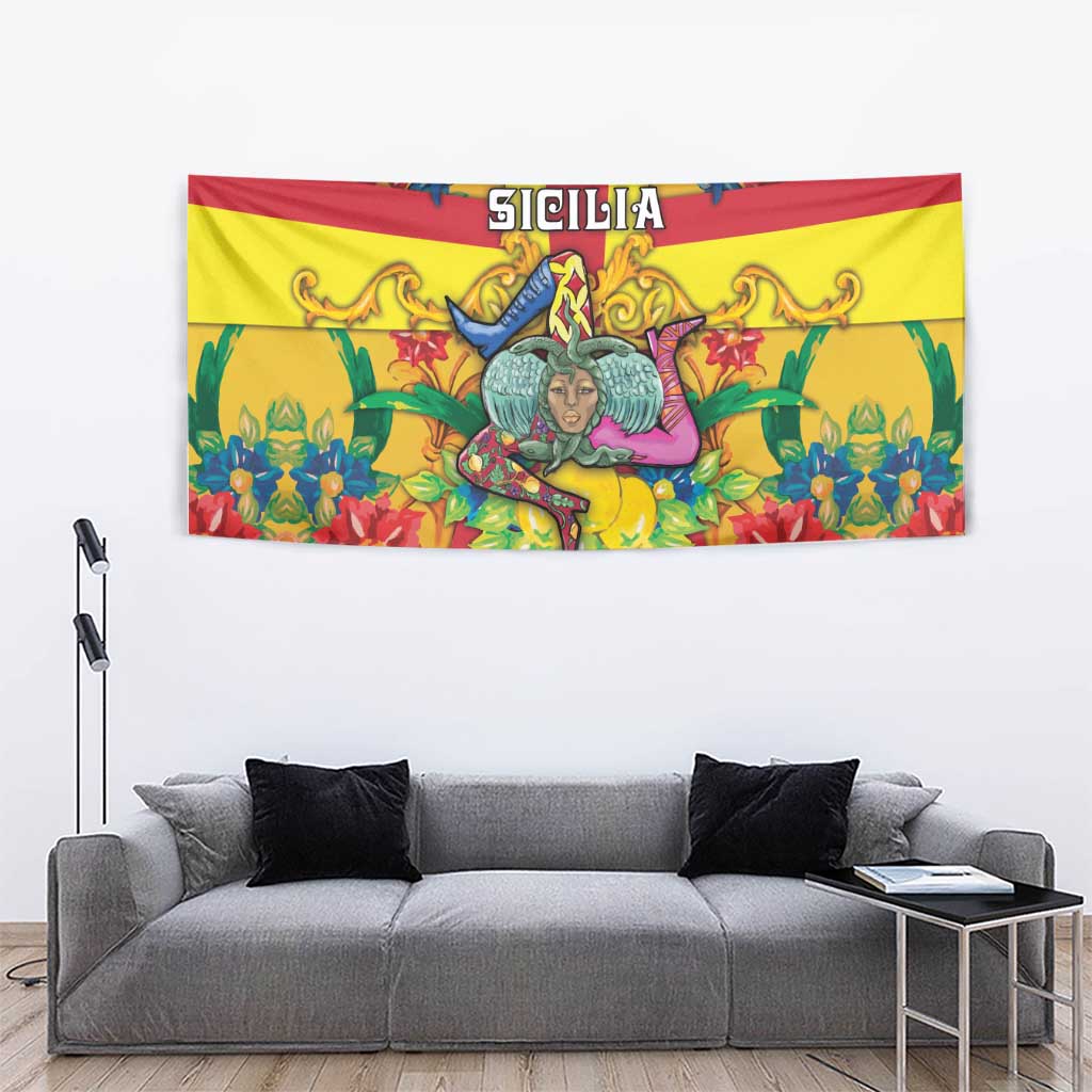 Italy Sicily Tapestry Gorgoneion Baroque Patterns - Wonder Print Shop