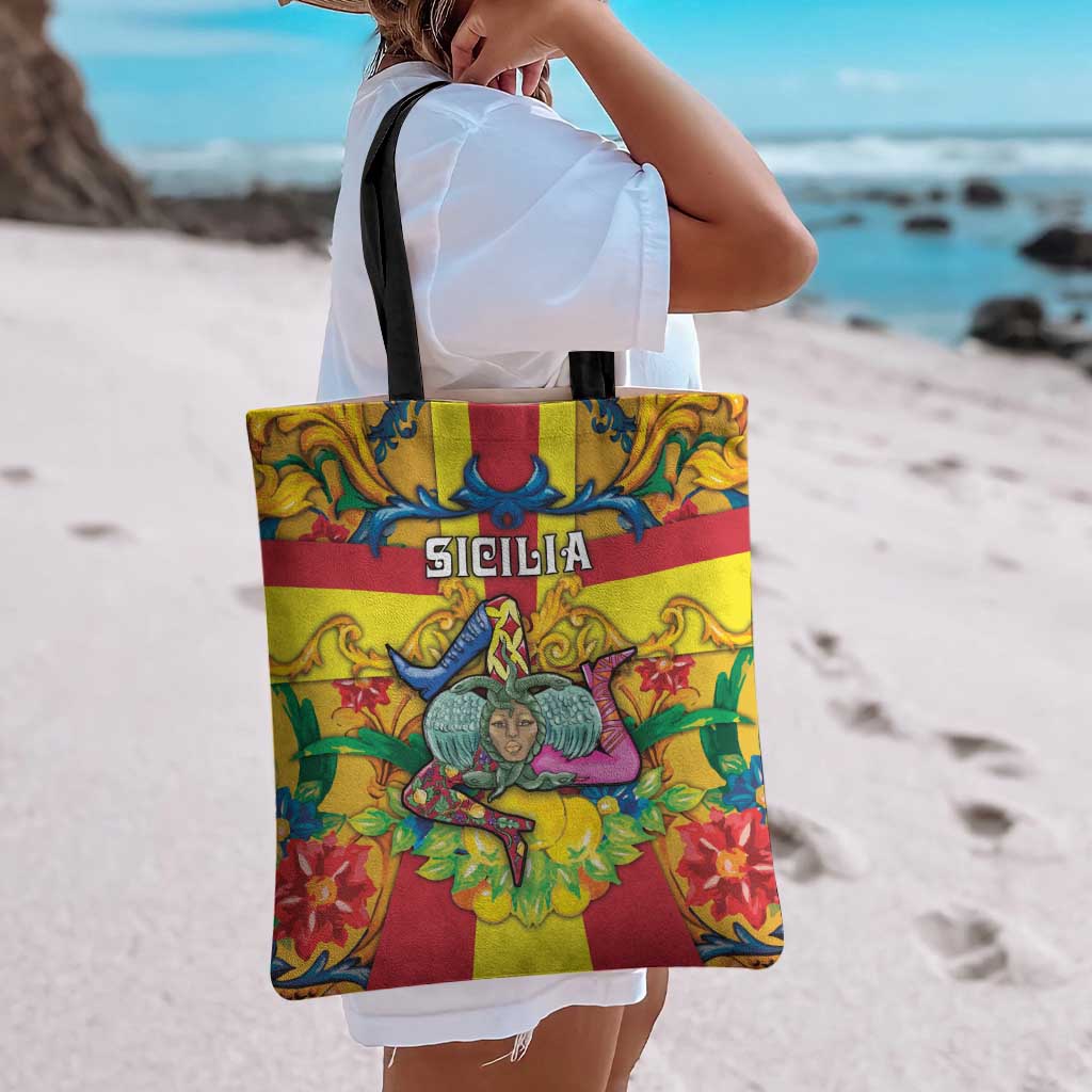 Italy Sicily Tote Bag Gorgoneion Baroque Patterns - Wonder Print Shop