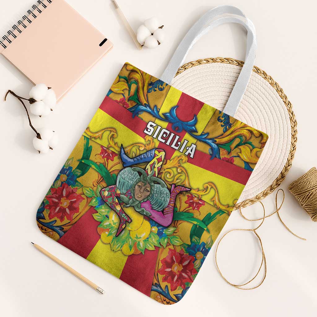 Italy Sicily Tote Bag Gorgoneion Baroque Patterns - Wonder Print Shop