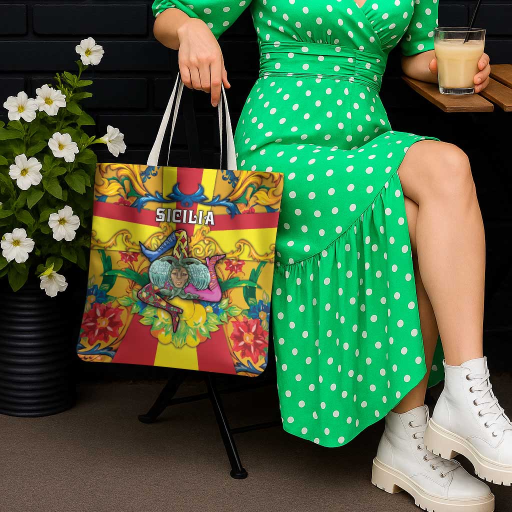 Italy Sicily Tote Bag Gorgoneion Baroque Patterns - Wonder Print Shop