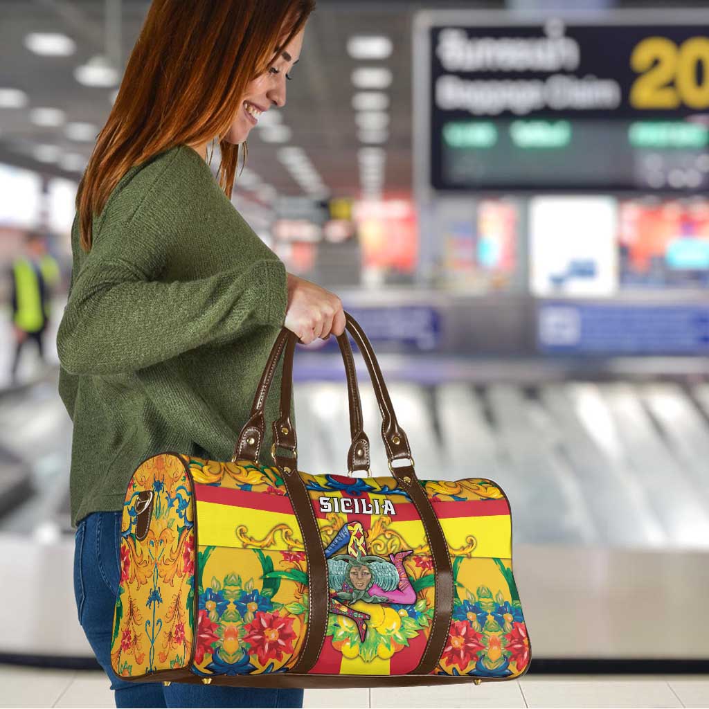 Italy Sicily Travel Bag Gorgoneion Baroque Patterns - Wonder Print Shop